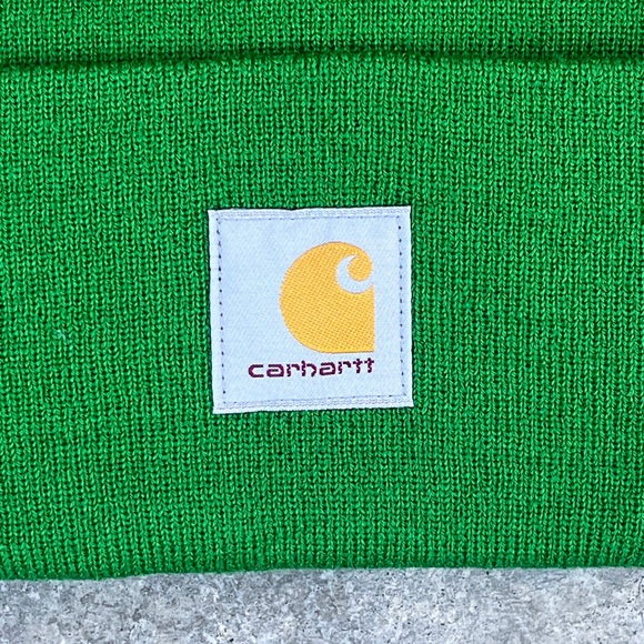 Carhartt Knit Cuffed Beanie Green Carhartt Beanie Patch NWT A18 GD8 - Picture 2 of 7